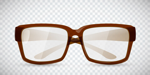 Transparent brown glasses. Realistic vector illustration. - 157264595
