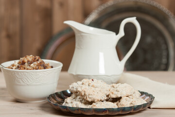 Home Baked Meringue Cookies With Cranberries, Raisins, Sunflower Seeds.