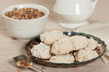 Home Baked Meringue Cookies With Cranberries, Raisins, Sunflower Seeds.