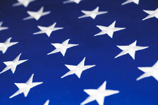 USA flag stars making pattern - studio shot. Filtered image: cross processed vintage effect.