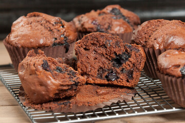Home Baked Blueberry Chocolate Muffins.