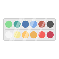 Flat icon watercolors isolated on white background. Vector illustration.