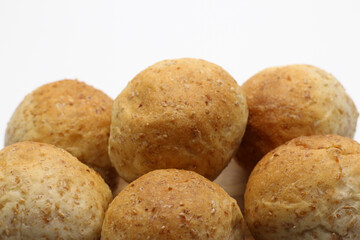 Mini bread on white background