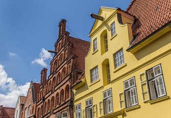 Colorful facades at the historic harbor of Luneburg