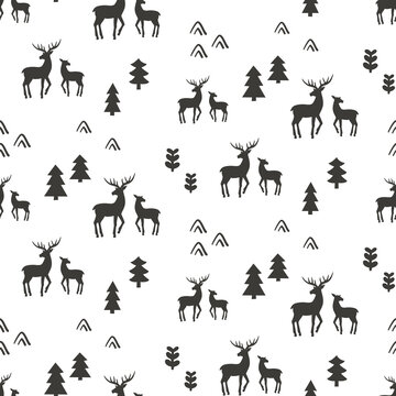 Deers seamless pattern