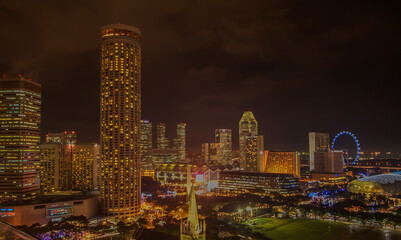 Singapore night skyline