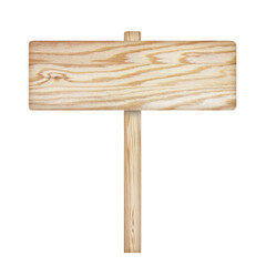 Wooden sign isolated on white background