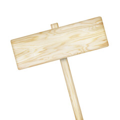 Wooden sign isolated on white background