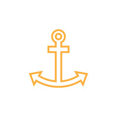 Obraz premium Anchor line icon, outline vector logo illustration, linear pictogram isolated on white