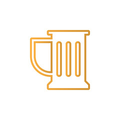 Beer mug line icon, Bar outline vector logo illustration, linear pictogram isolated on white
