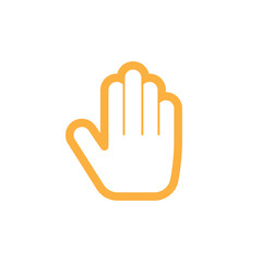 Hand symbol. Line icon, outline vector logo illustration, linear pictogram isolated on white