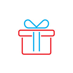 Gift line icon, Present outline vector logo illustration, linear pictogram isolated on white