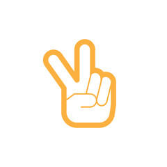 Obraz premium Hand peace symbol. line icon, outline vector logo illustration, linear pictogram isolated on white