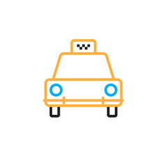 Taxi line icon, outline vector logo illustration, linear pictogram isolated on white