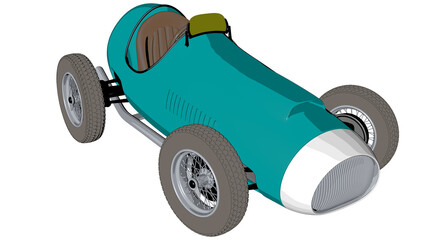 Racing car sketch.3D render