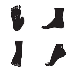 Legs, boots feet icon set. Vector art.