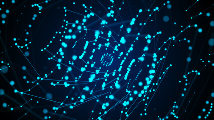 3D Blue Abstract Mesh Background with Circles, Lines and Shapes Design Layout for Your Business illustration
