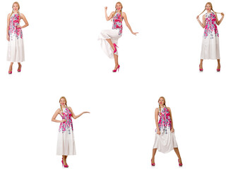 Woman in fashion looks isolated on white