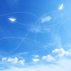 Abstract blue background with trails