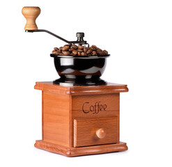 manual coffee grinder isolated