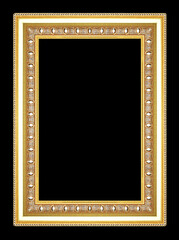 gold picture frame isolated on black  background