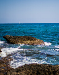 Sea waves at the shore