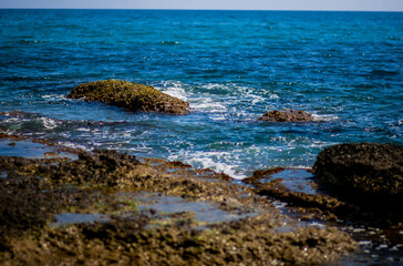 Sea waves at the shore