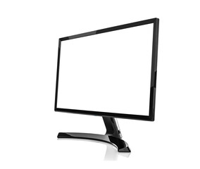 Computer monitor or tv set. Isolated on white background.