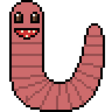 vector pixel art worm
