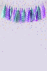 Colored Tassel Garland. Decoration for birthday.