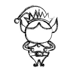 christmas elf cartoon character santa helper vector illustration