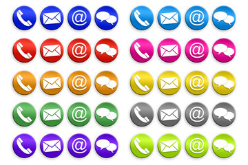 Contact us buttons isolated on a white background