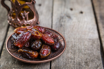 Ramadan kareem holiday concept with iftar dates