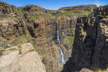 Waterfall at the top of Sentinel Hike, Drakensberge, South Africa