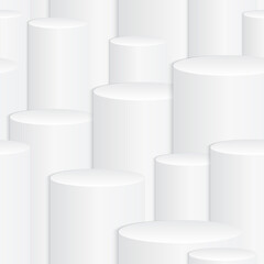 Abstract white background with a 3d effect. Seamless pattern with geometric elements
