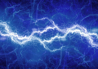 Blue plasma, abstract electric lightning