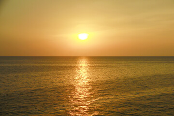 Fototapeta na wymiar Stock Photo - silhouette sundown seascape background