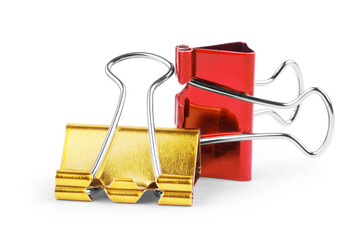 binder clips isolated on white background.