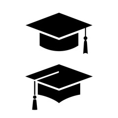 Academic graduation cap vector icon