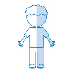 Curly haired boy character vector illustration design
