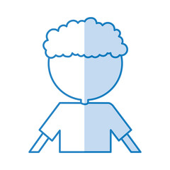 Curly haired boy character vector illustration design