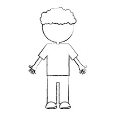Curly haired boy character vector illustration design