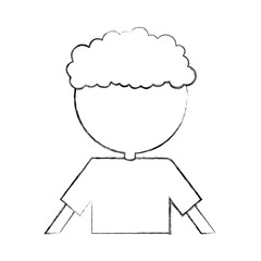 Curly haired boy character vector illustration design