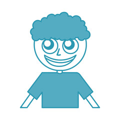 Curly haired boy character vector illustration design