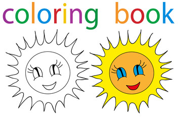 book coloring sun  just