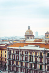 Street view of old town in Naples city, italy Europe