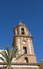 Bell Tower in Cadiz Under Blue Sky