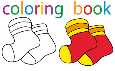 book coloring socks isolated