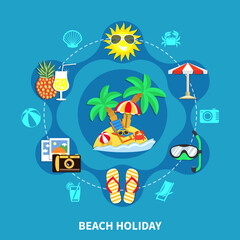 Vacation Icons Round Composition