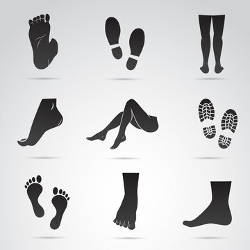 Leg, foot vector icon set.
